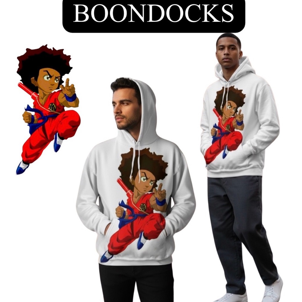 BOONDOCKS 3D Anime Polyester Hoodie. Unisex, NWOT